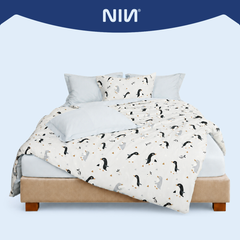 N190085 - Bộ chăn ga gối 100% cotton sateen NIN Collins N190085