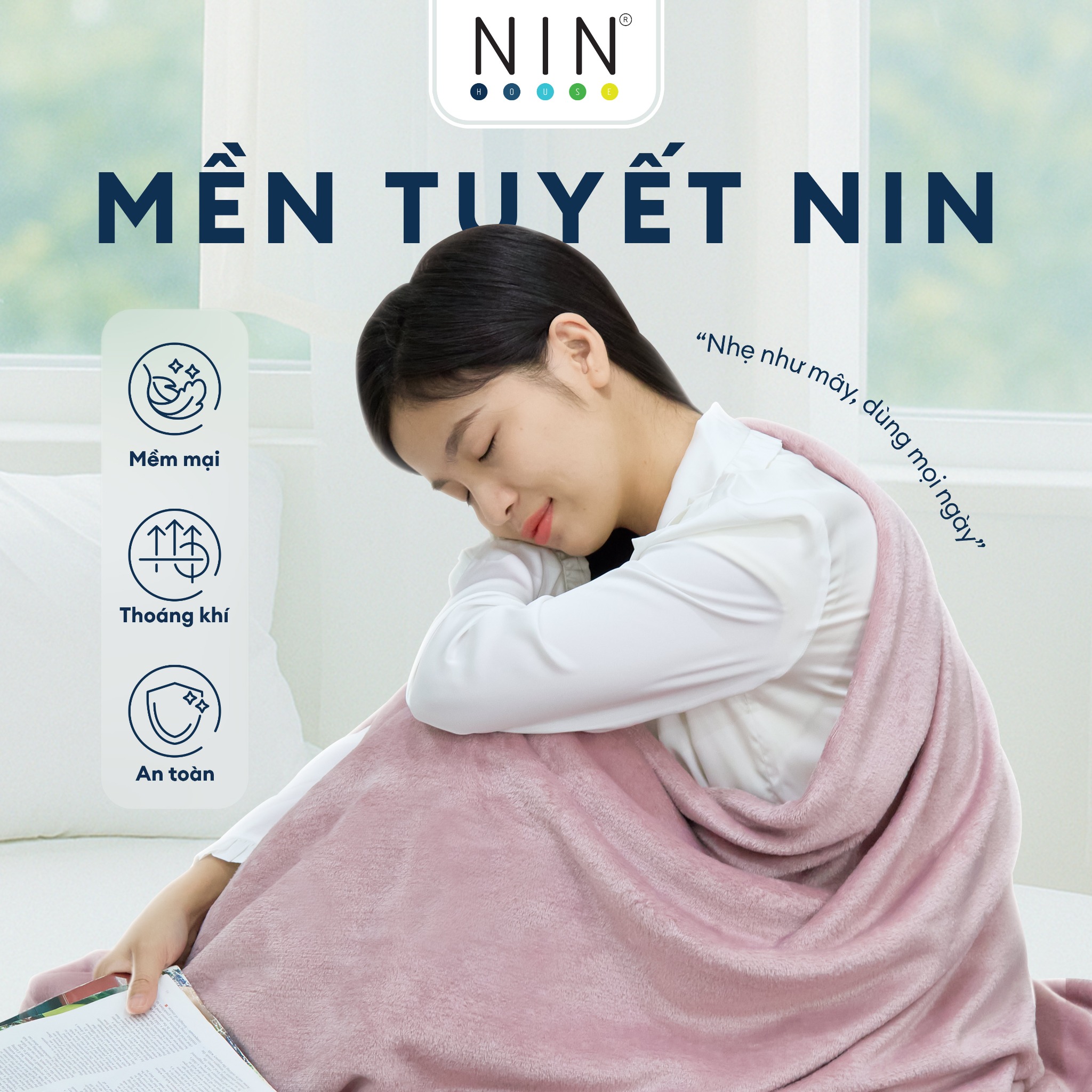 Mền Tuyết NIN - Violet Spring Light