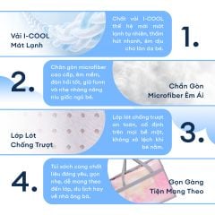 NM8044 - Bộ 5 món gấp gọn tiện lợi cho bé đi học Cooling Fabric cao cấp