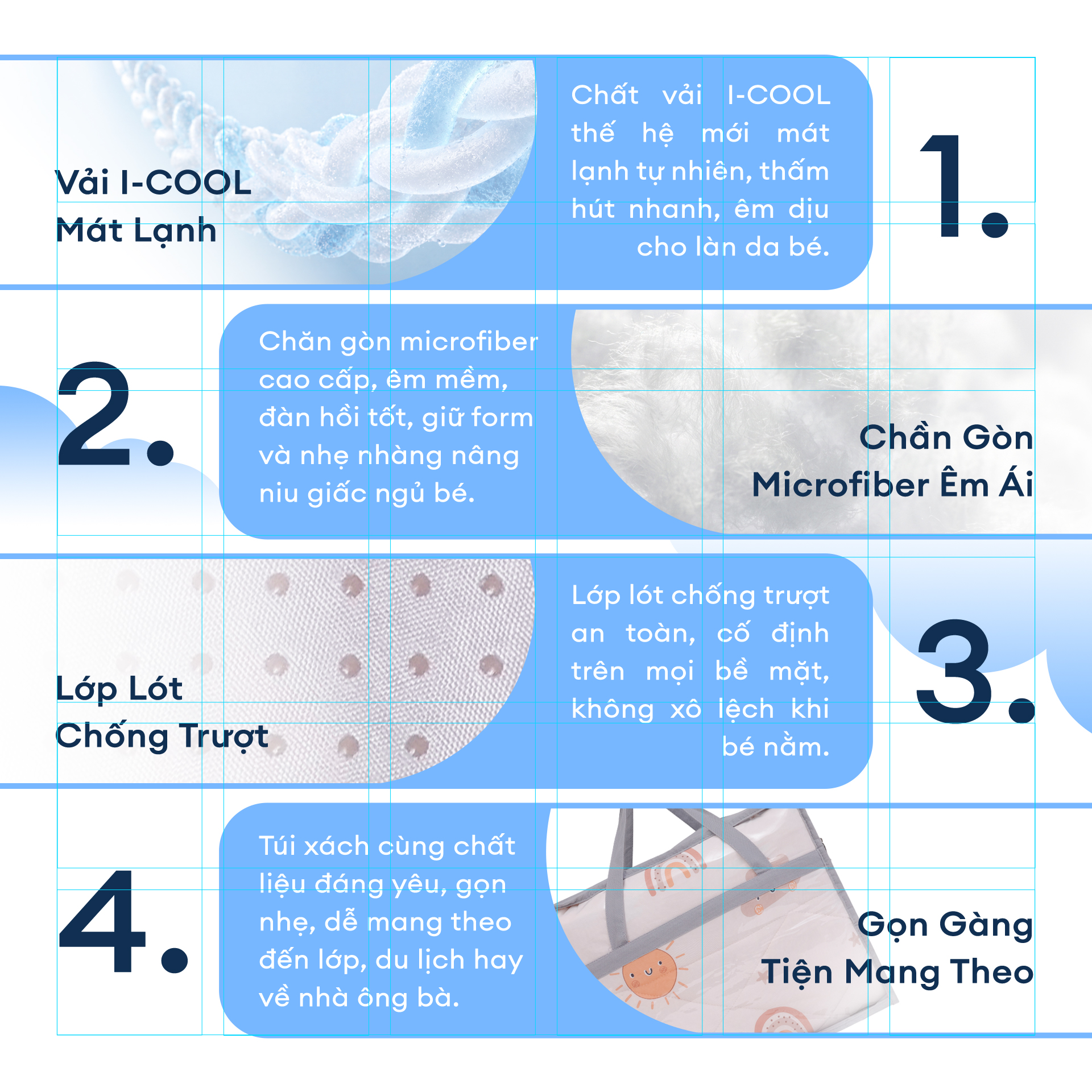 NM8041 - Bộ 5 món gấp gọn tiện lợi cho bé đi học Cooling Fabric cao cấp