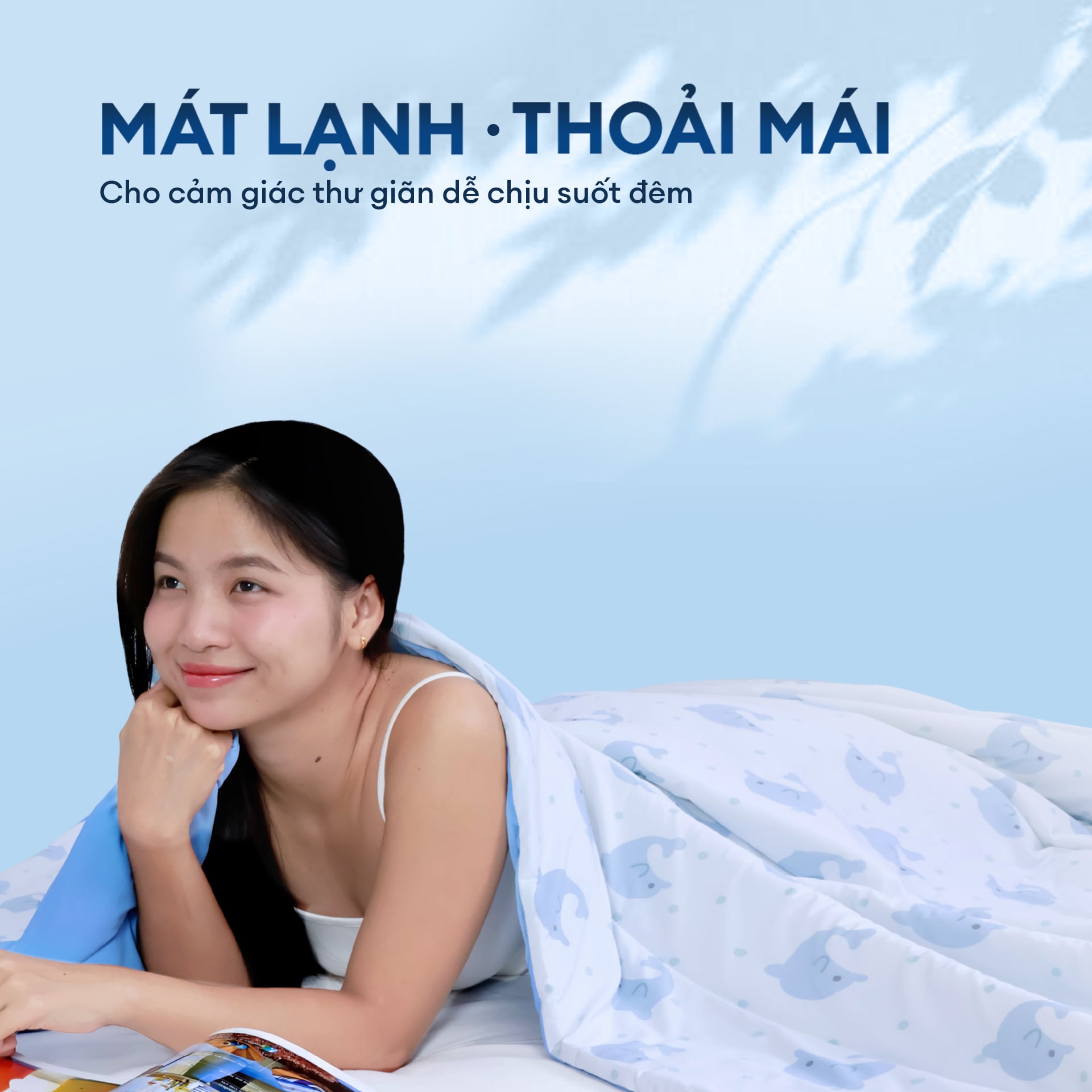 Chăn hè mát lạnh I Cool NM8040 - Mền lạnh ICool Advance NIN House hoa văn NM8040
