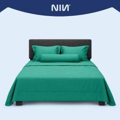 C190714  - Bộ chăn ga gối Microfiber NIN CLASSIC màu xanh Emerald Green