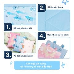 NM8042 - Bộ 5 món gấp gọn tiện lợi cho bé đi học Cooling Fabric cao cấp