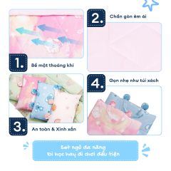 NM8044 - Bộ 5 món gấp gọn tiện lợi cho bé đi học Cooling Fabric cao cấp