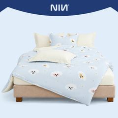 N190082 - Bộ chăn ga gối 100% cotton sateen NIN Collins N190082