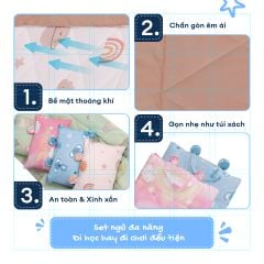 NM8041 - Bộ 5 món gấp gọn tiện lợi cho bé đi học Cooling Fabric cao cấp