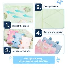NM8043 - Bộ 5 món gấp gọn tiện lợi cho bé đi học Cooling Fabric cao cấp