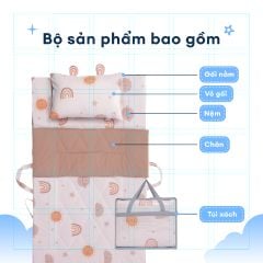 NM8041 - Bộ 5 món gấp gọn tiện lợi cho bé đi học Cooling Fabric cao cấp