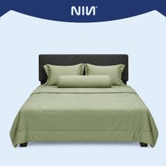 C190707 - Bộ chăn ga gối Microfiber NIN CLASSIC màu xanh lá mạ