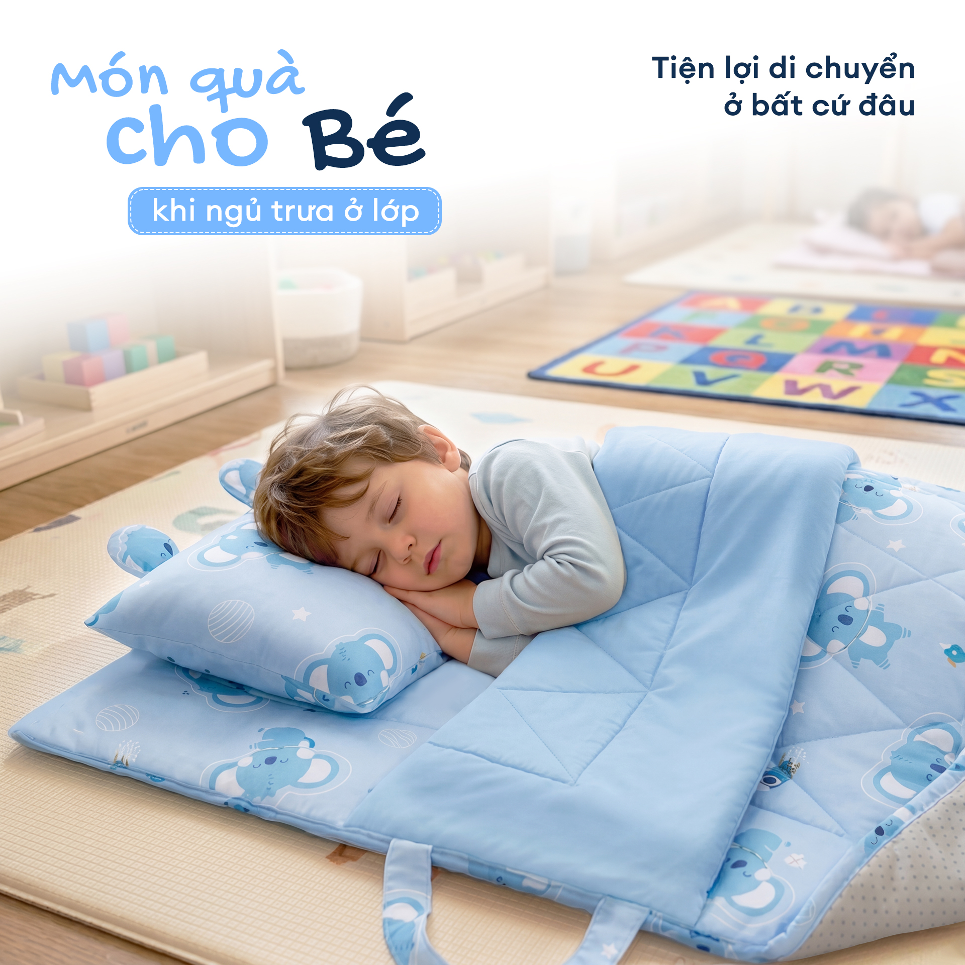 NM8042 - Bộ 5 món gấp gọn tiện lợi cho bé đi học Cooling Fabric cao cấp