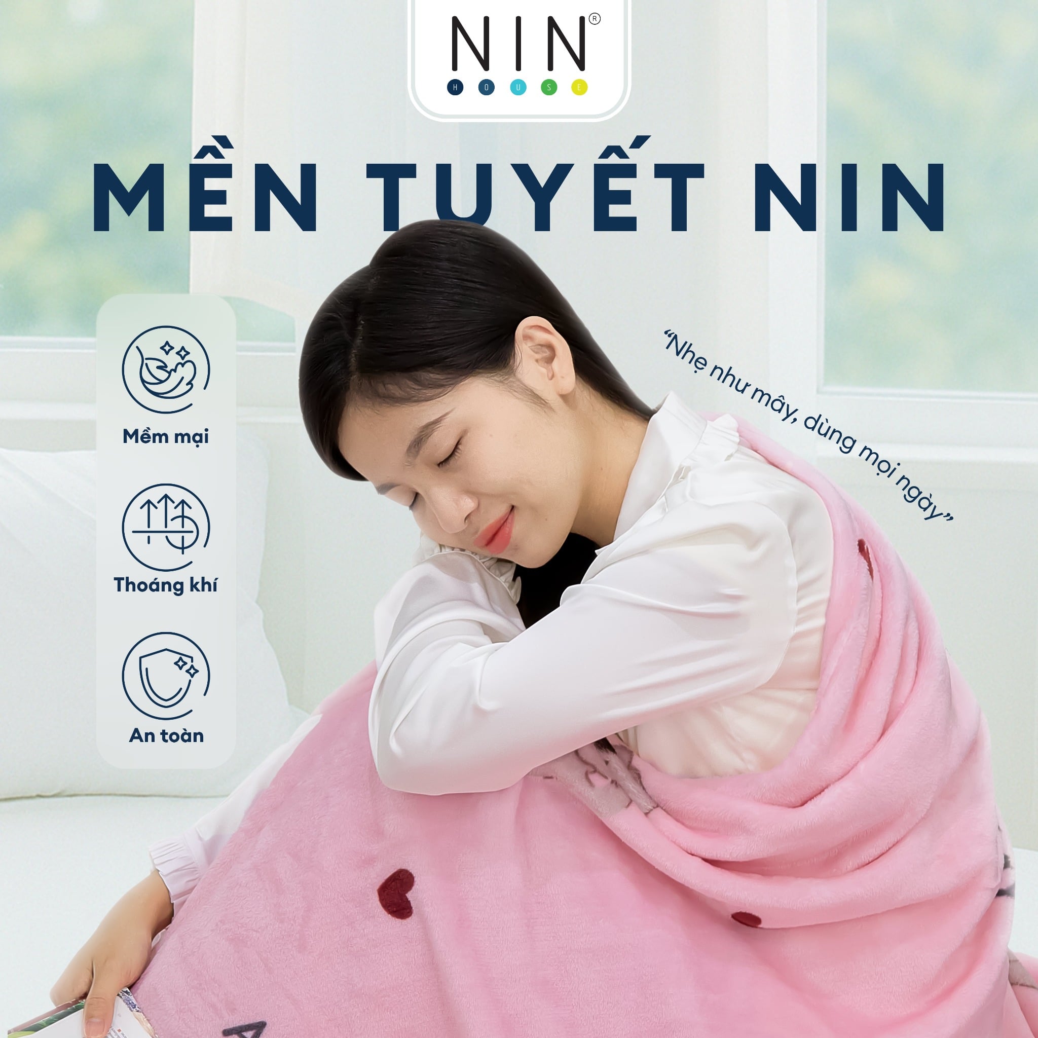 Mền tuyết hoa văn NIN màu SWEET BEAR