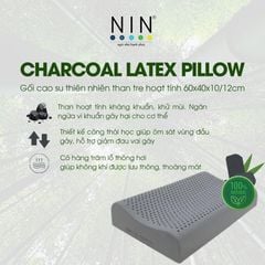 Gối cao su thiên nhiên than tre hoạt tính NIN House 60x40x10/12cm