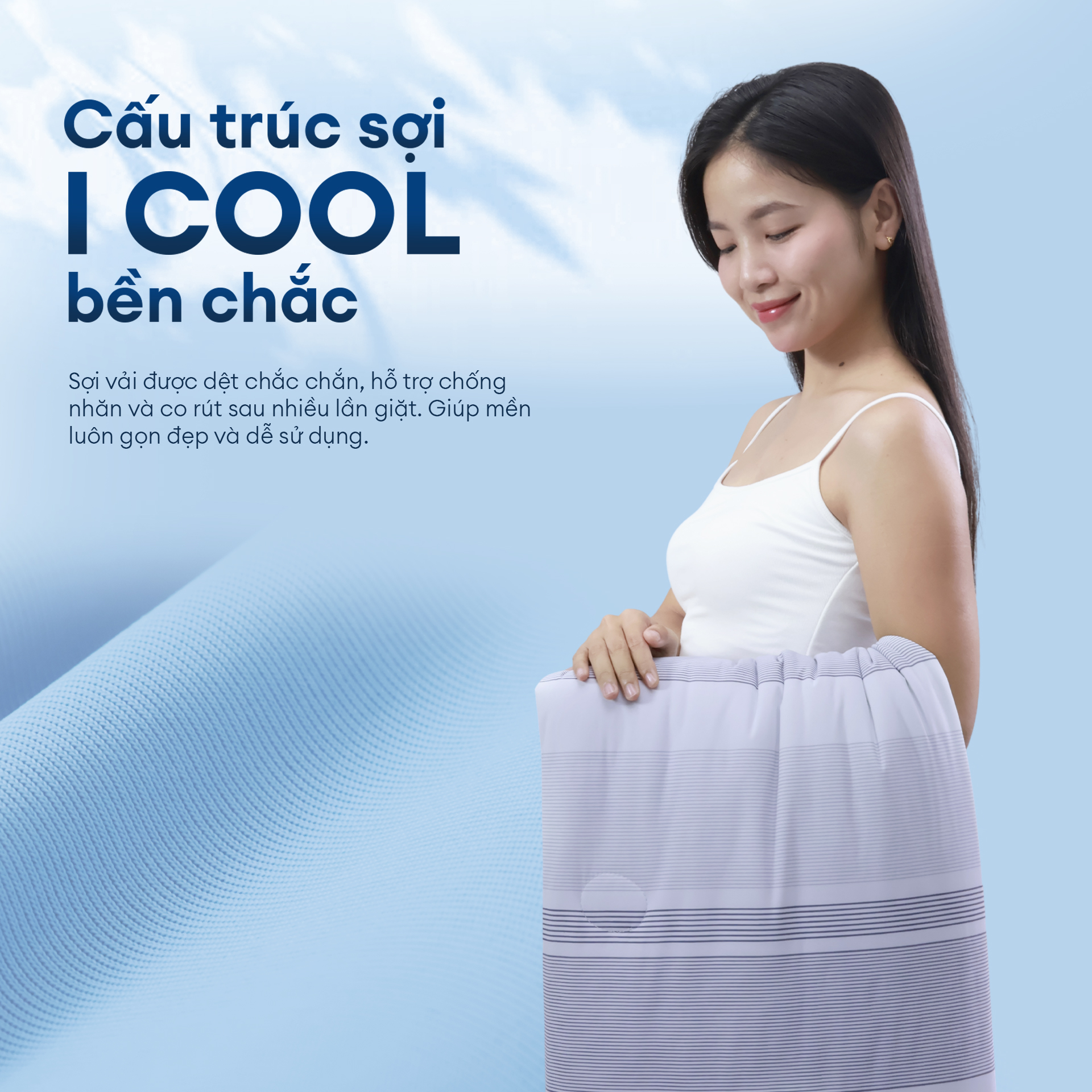 Chăn hè mát lạnh I Cool NM8039 - Mền lạnh ICool Advance NIN House hoa văn NM839