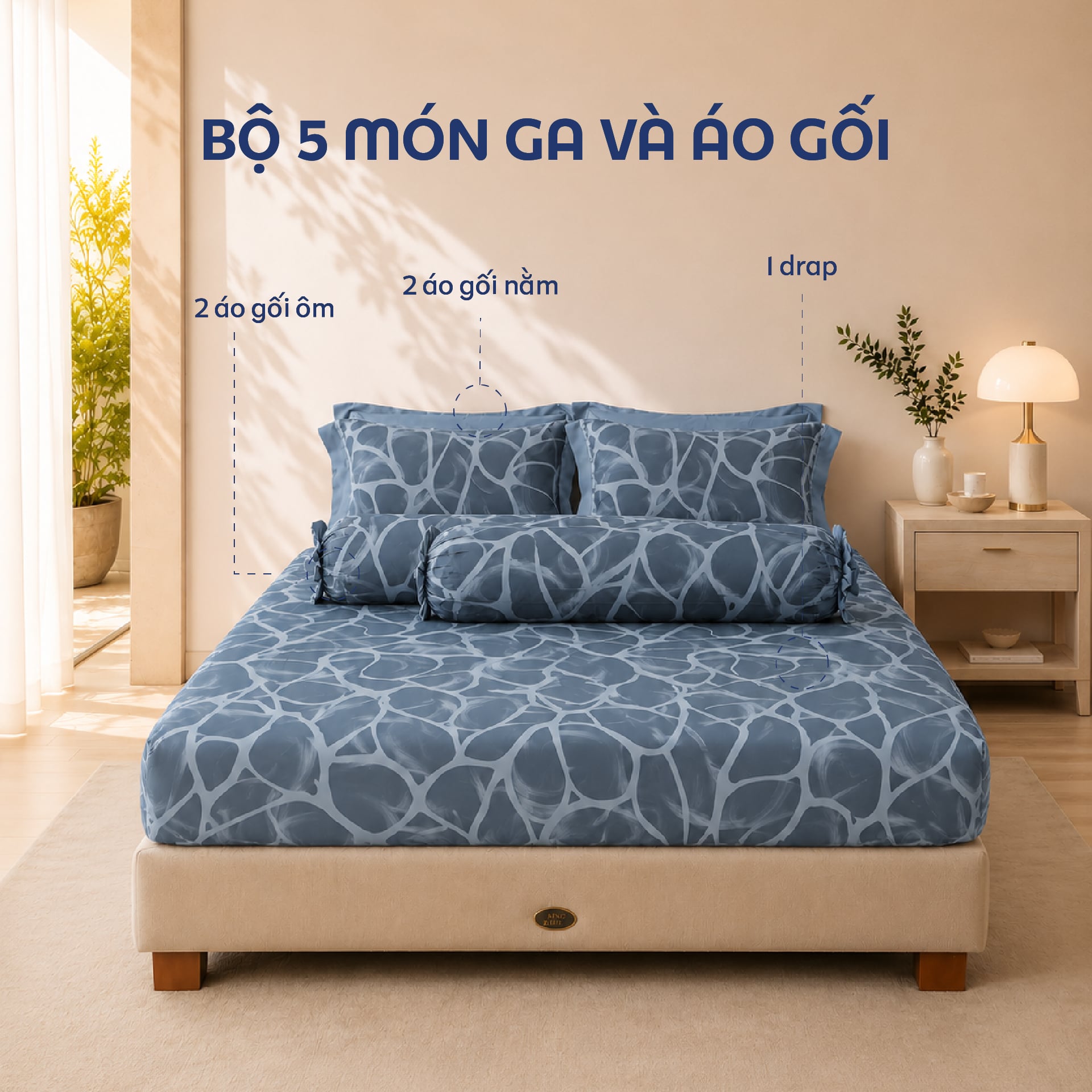 NP8920 - Bộ chăn ga gối Tencel NIN Pristine NP8920