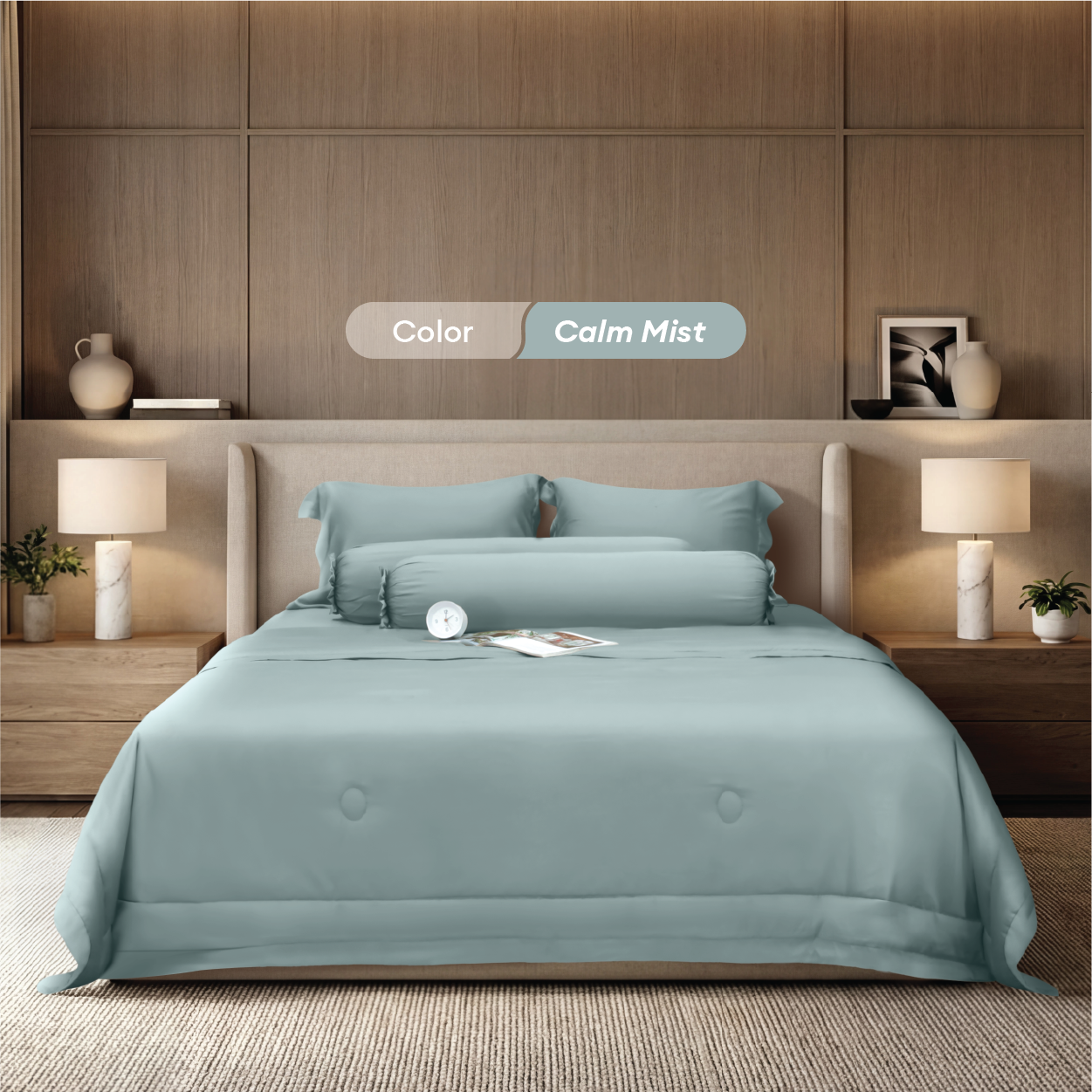 Bộ chăn ga gối Tencel NIN Florence Calm Mist