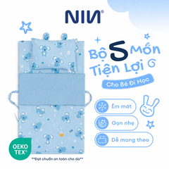 NM8042 - Bộ 5 món gấp gọn tiện lợi cho bé đi học Cooling Fabric cao cấp