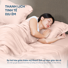 Bộ chăn ga gối Tencel NIN Florence Pink Sand