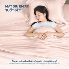 Bộ chăn ga gối Tencel NIN Florence Pink Sand