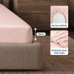 Bộ chăn ga gối Tencel NIN Florence Pink Sand