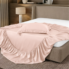 Bộ chăn ga gối Tencel NIN Florence Pink Sand