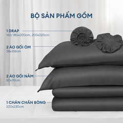 Bộ chăn ga gối Tencel NIN Florence Slate Gray