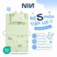 NM8043 - Bộ 5 món gấp gọn tiện lợi cho bé đi học Cooling Fabric cao cấp