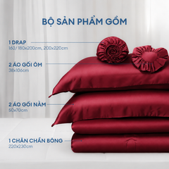Bộ chăn ga gối Tencel NIN Florence Balanced Red