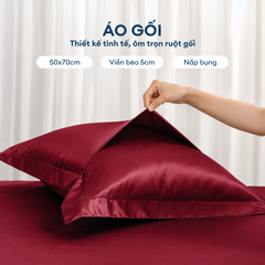 Bộ chăn ga gối Tencel NIN Florence Balanced Red