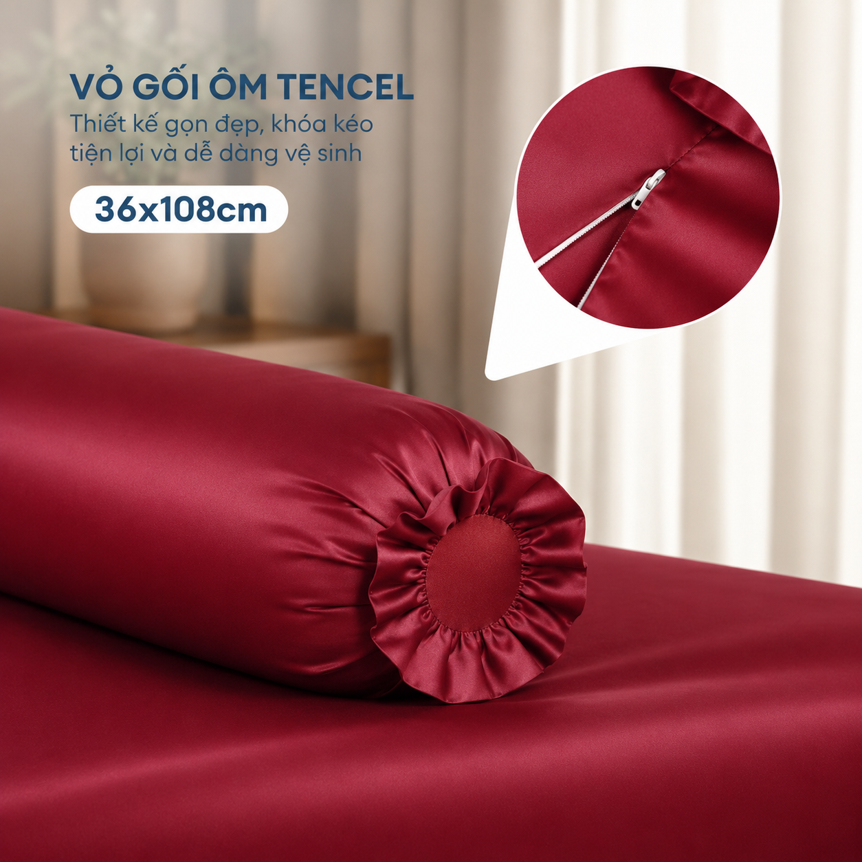 Bộ chăn ga gối Tencel NIN Florence Balanced Red