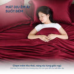 Bộ chăn ga gối Tencel NIN Florence Balanced Red