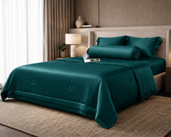 Bộ chăn ga gối Tencel NIN Florence Forest Green