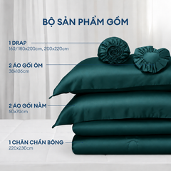 Bộ chăn ga gối Tencel NIN Florence Forest Green