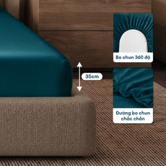 Bộ chăn ga gối Tencel NIN Florence Forest Green