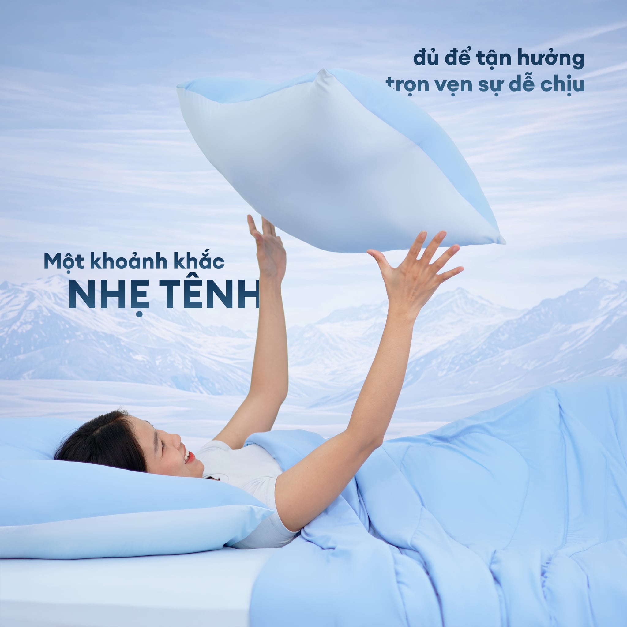 SKY BLUE - Bộ chăn ga gối NIN Cool Plus