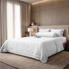Bộ chăn ga gối Tencel NIN Florence Soft White