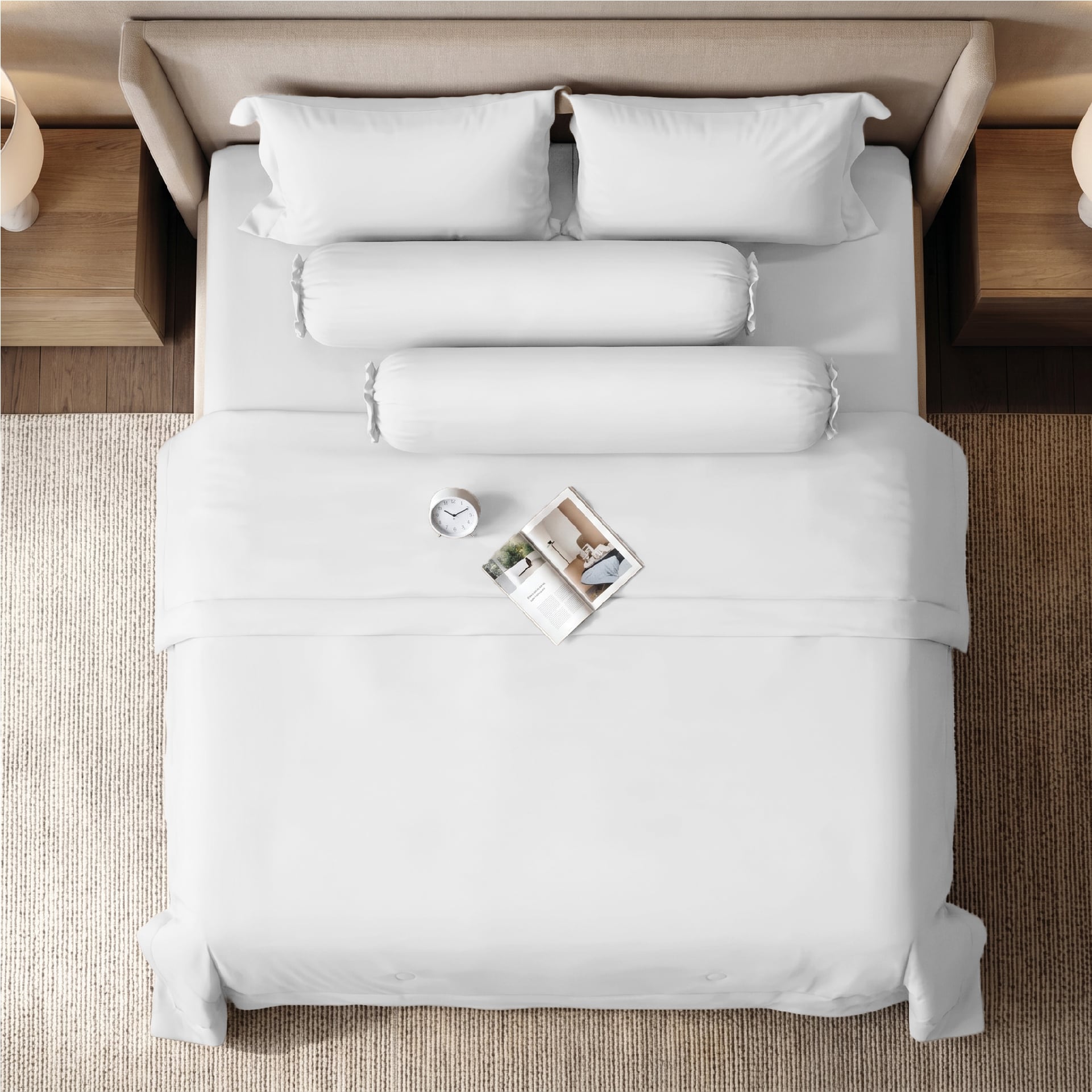 Bộ chăn ga gối Tencel NIN Florence Soft White