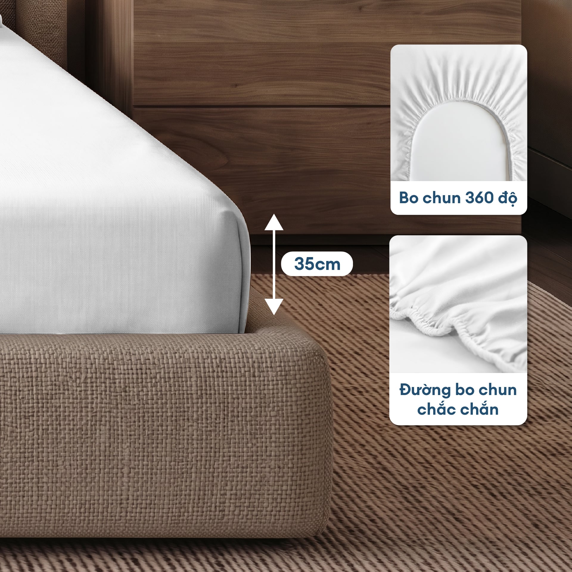 Bộ chăn ga gối Tencel NIN Florence Soft White