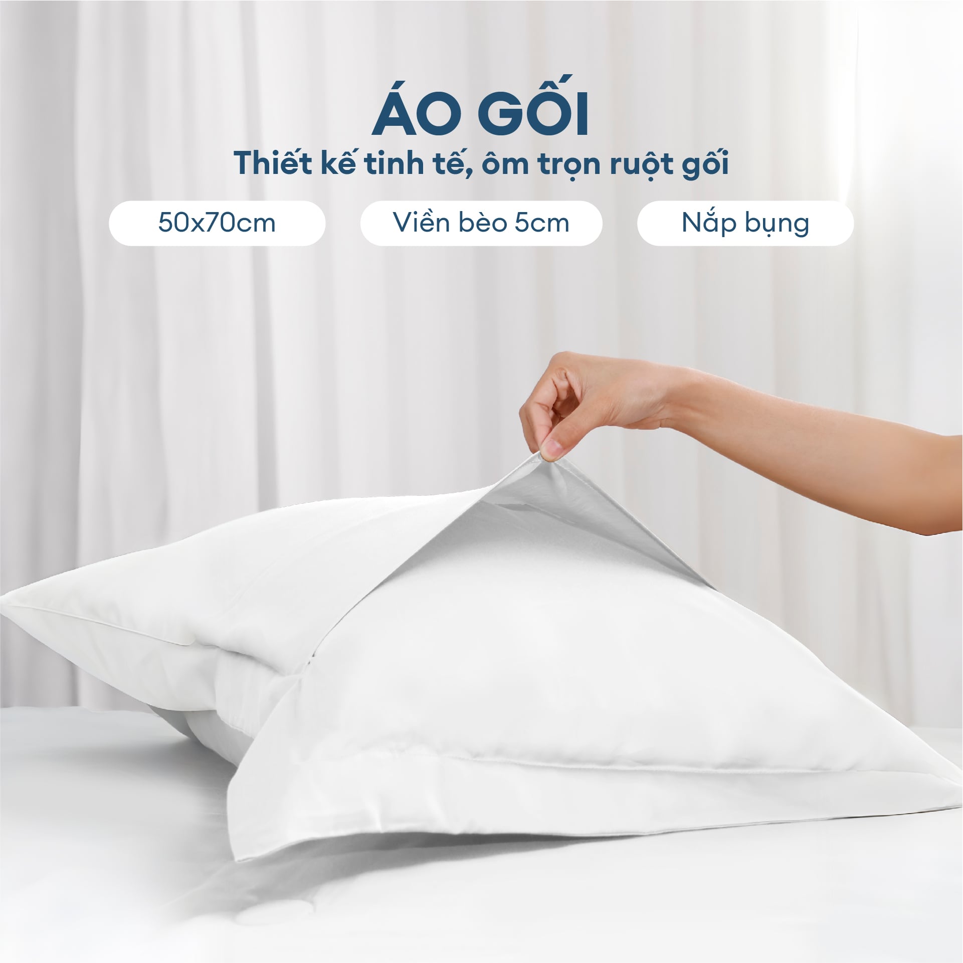 Bộ chăn ga gối Tencel NIN Florence Soft White
