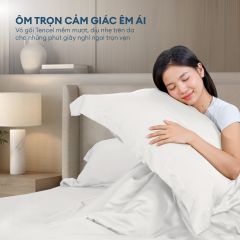 Bộ chăn ga gối Tencel NIN Florence Soft White