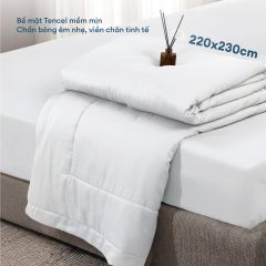 Bộ chăn ga gối Tencel NIN Florence Soft White