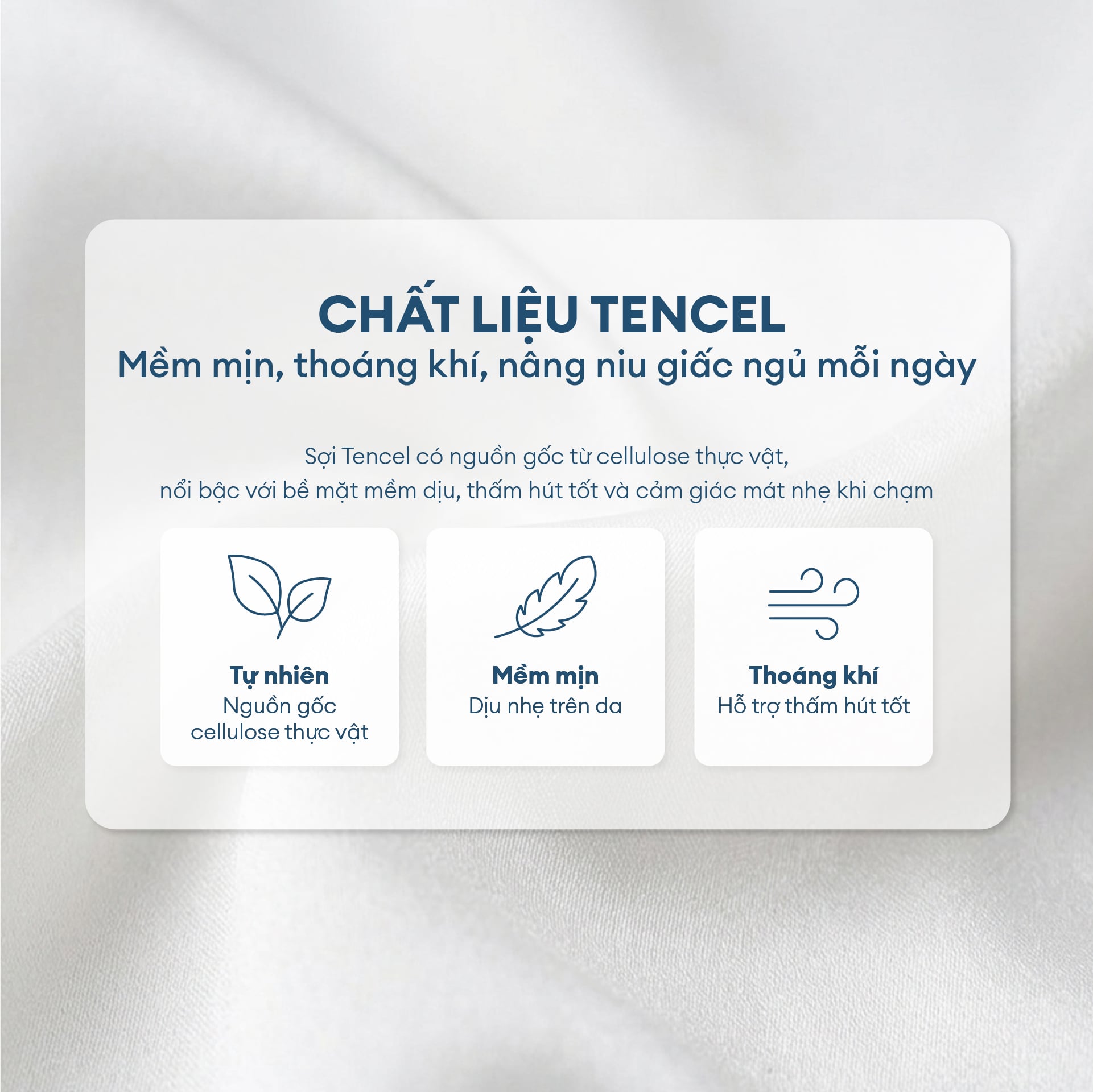 Bộ chăn ga gối Tencel NIN Florence Soft White