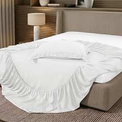 Bộ chăn ga gối Tencel NIN Florence Soft White