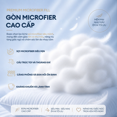 Ruột gối nằm cao cấp NIN House 50x70cm gòn microfiber