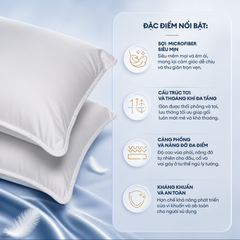 Ruột gối nằm cao cấp NIN House 50x70cm gòn microfiber