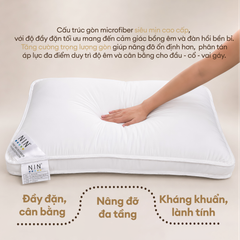 Ruột gối nằm kháng khuẩn 50x70cm NIN House gòn tơ tằm công nghiệp kháng khuẩn