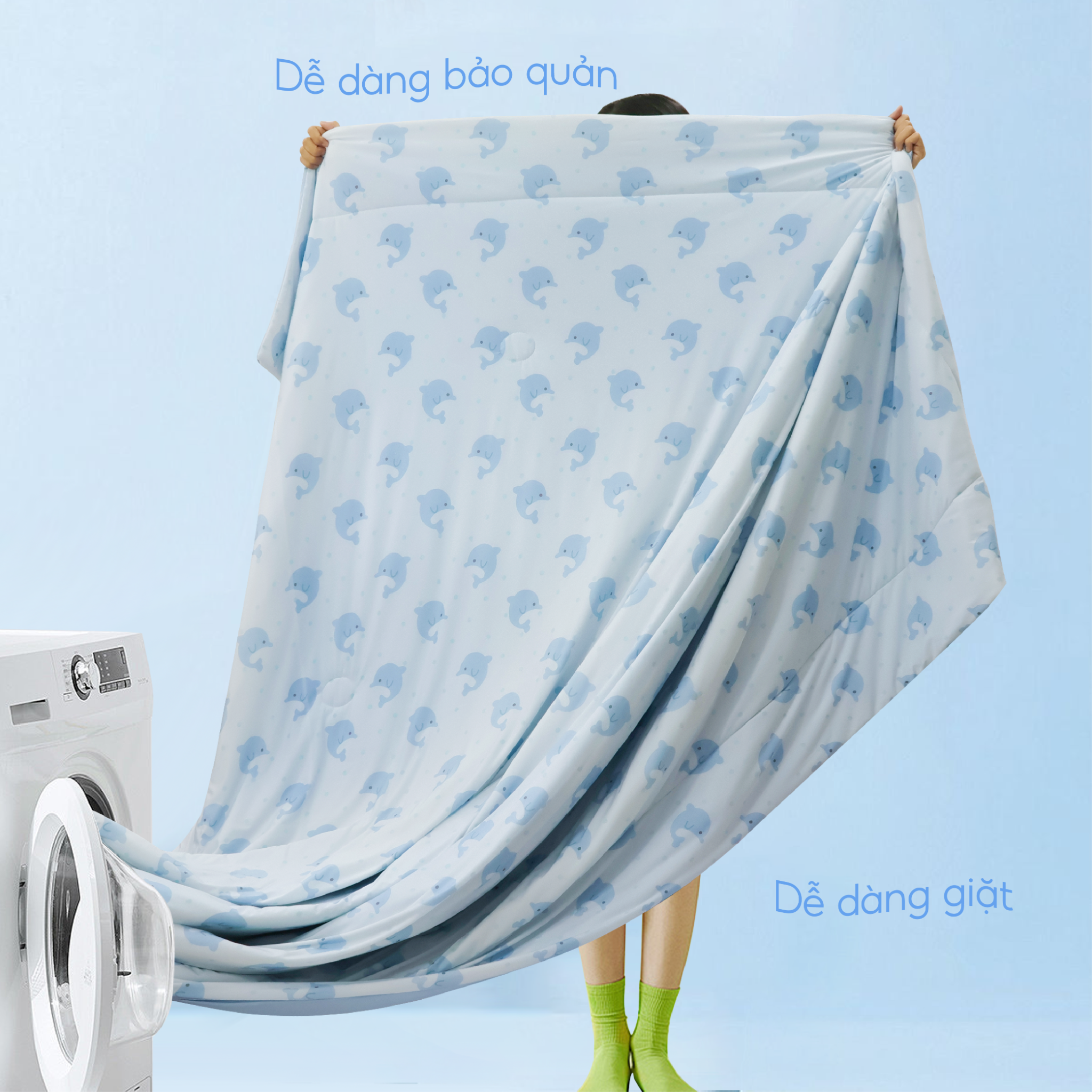 Chăn hè mát lạnh I Cool NM8028 - Mền lạnh ICool Advance NIN House hoa văn NM8028