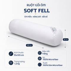 Ruột gối ôm Soft Feel 100% cotton 35x100cm NIN House gòn Microfiber