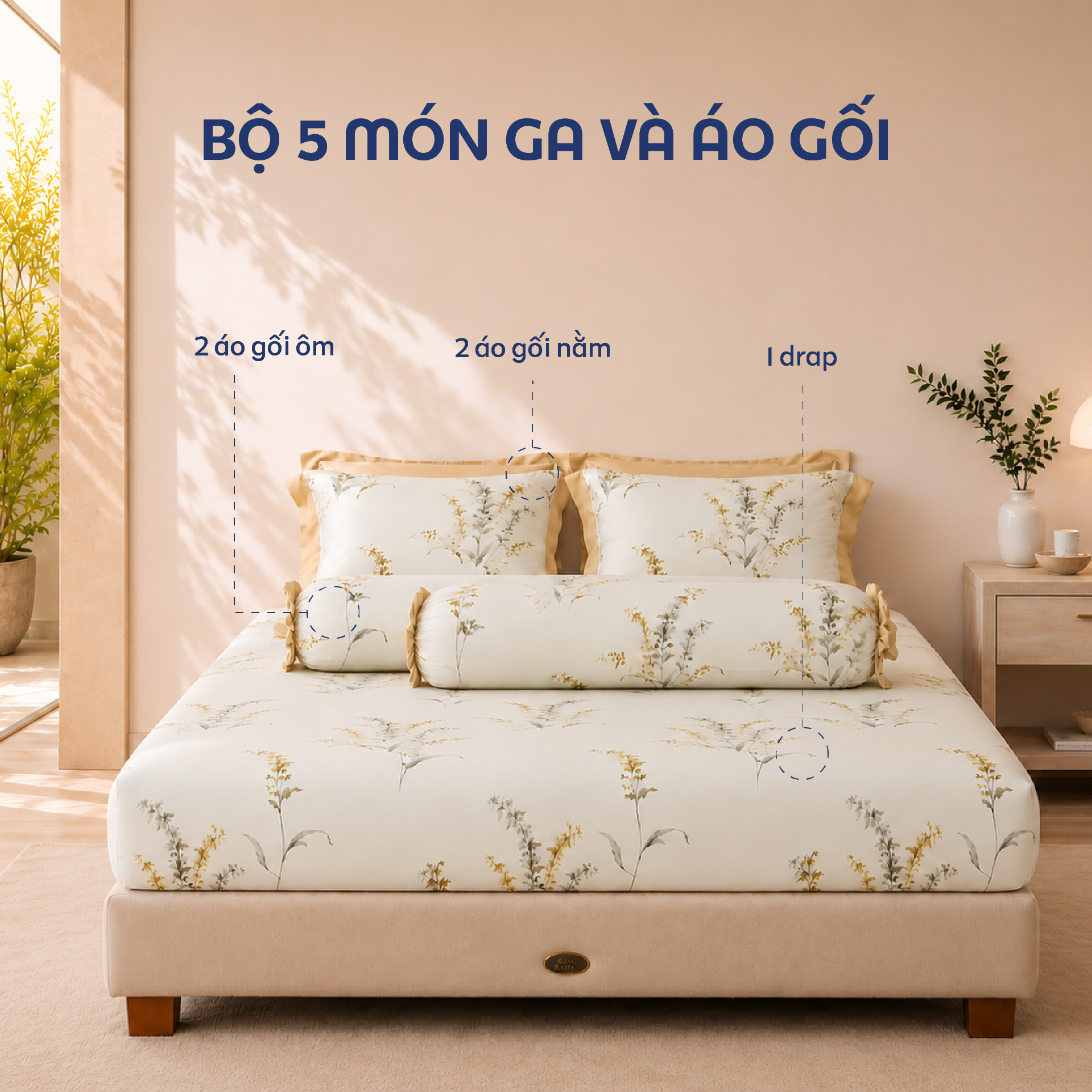 NP8923 - Bộ chăn ga gối Tencel NIN Pristine NP8923