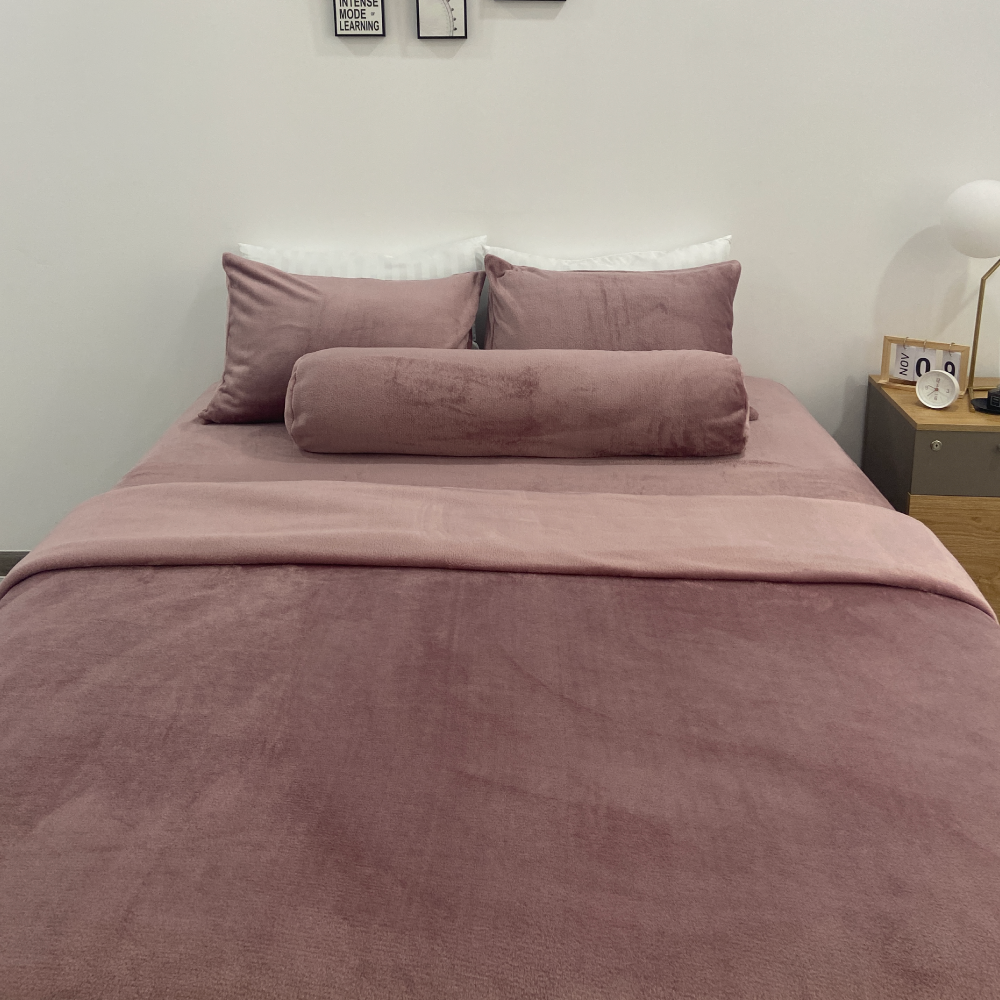 NT9003 - Bộ chăn ga gối lông thỏ NIN Rabbit Fur NT9003