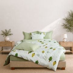 N190080 - Bộ chăn ga gối 100% cotton sateen NIN Collins N190080